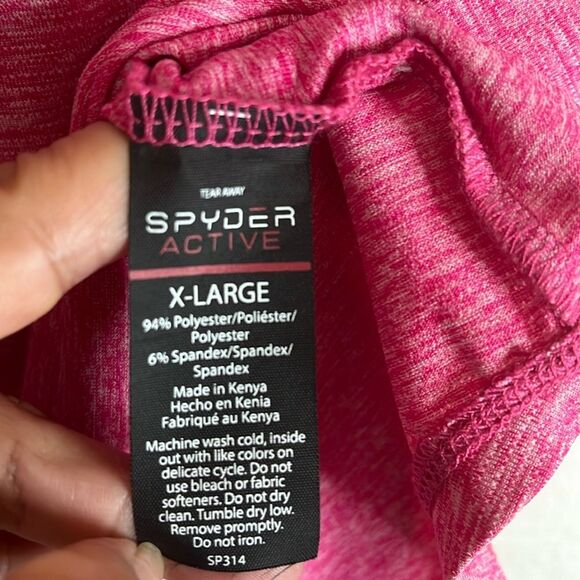 SPYDER Women's Cutout Racerback Tank Top Sz XL space Dye Pink - Picture 5 of 7